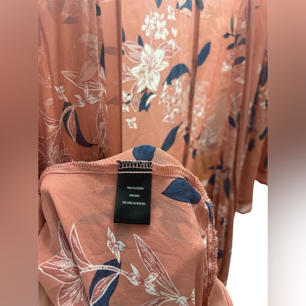 Torrid Chiffon Maxi High-Low Floral Sheer Kimono Duster size 1/2 preppy fall - Picture 6 of 6